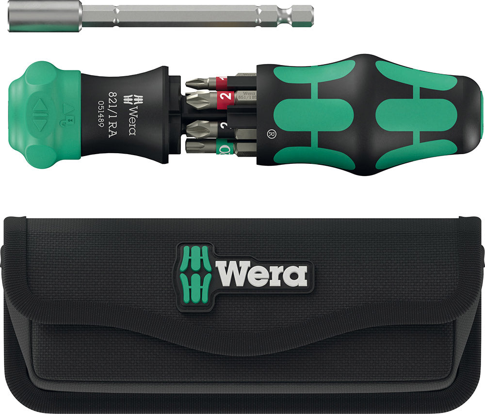 Wera kraftform kompakt 20 ra-r with bag, 6-piece bit set