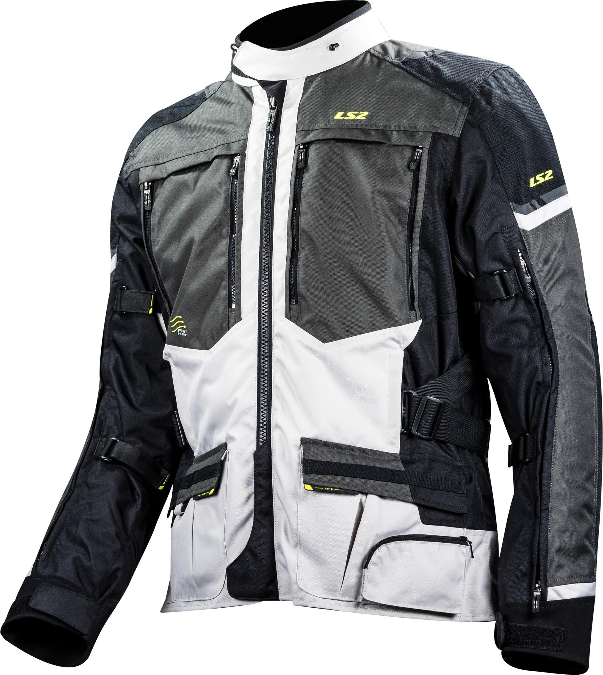 Ls2 jas norway jacket norway man black grey yellow m