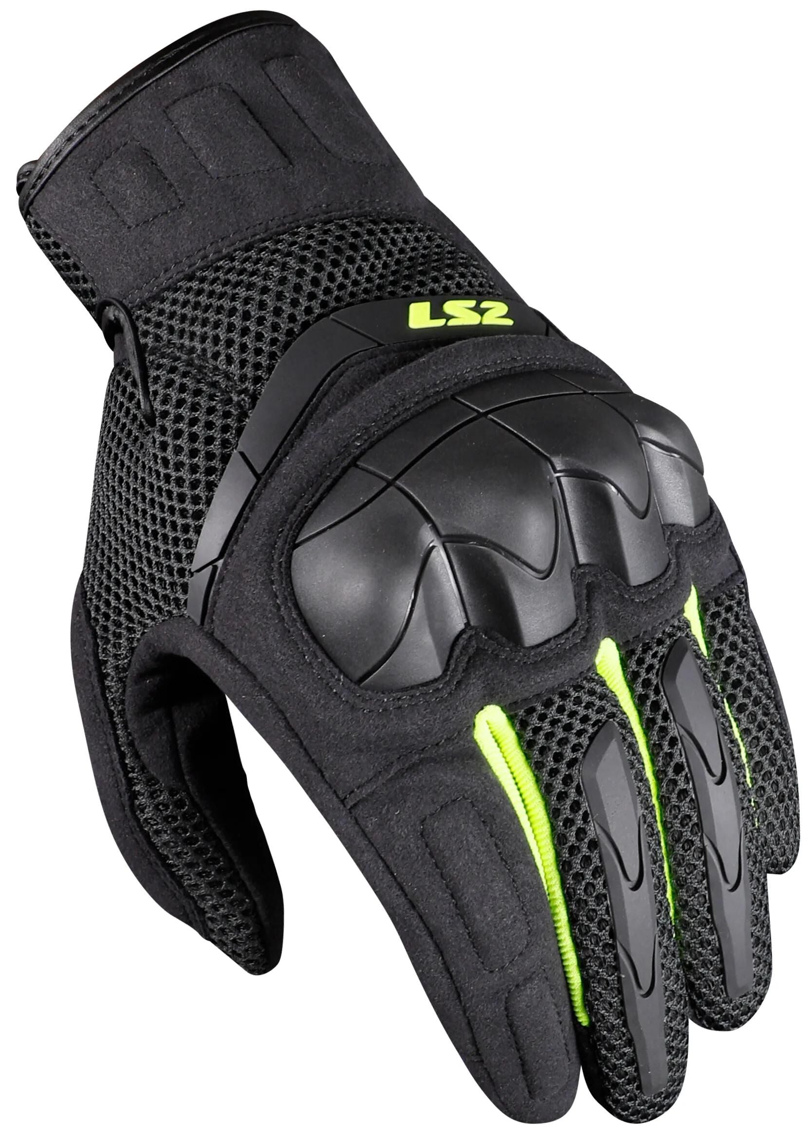 Ls2 handschoenen kubra man gloves kubra man anthracite h-v yellow xl