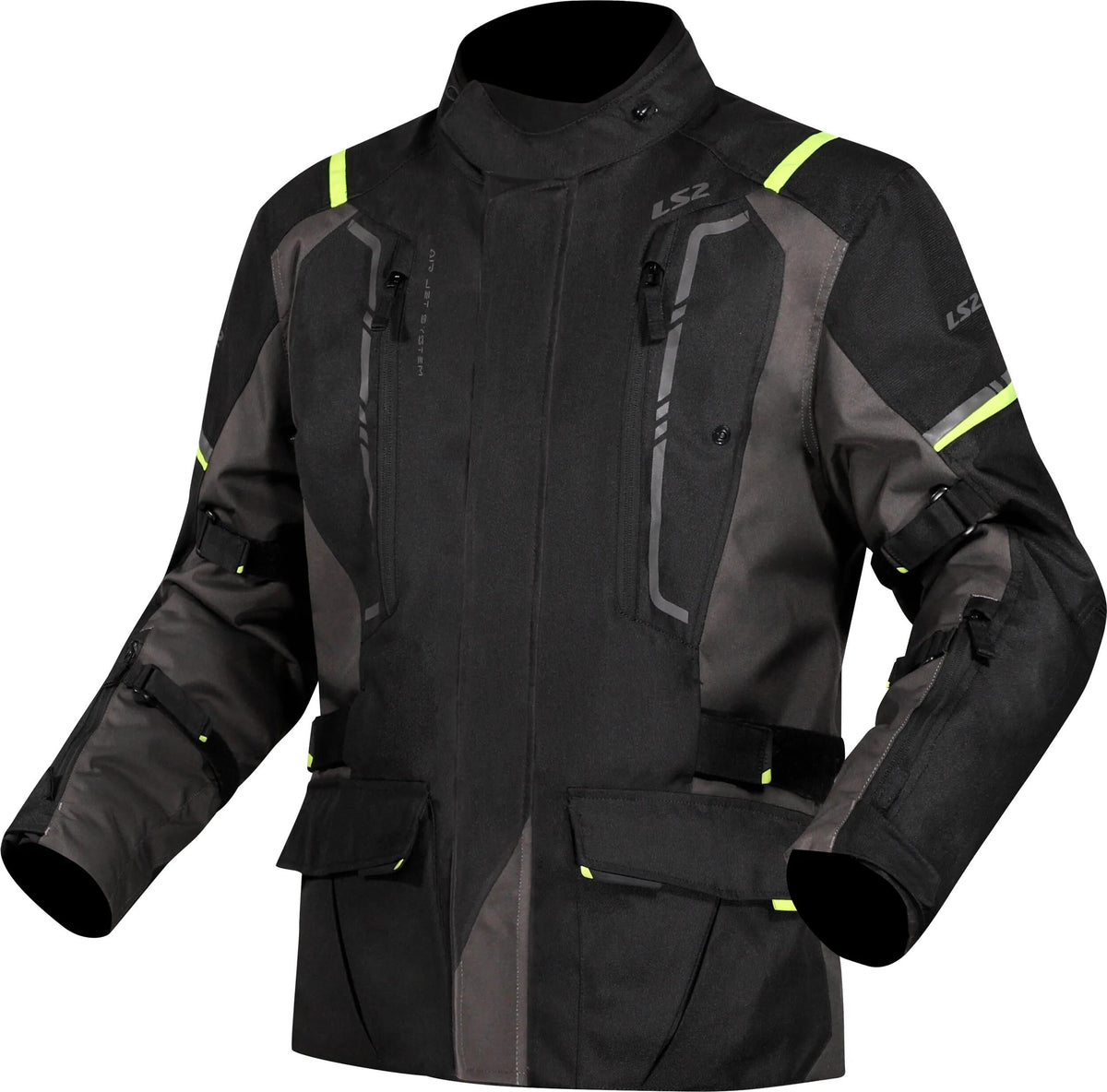 Ls2 jacke narvik jacket narvik men black grey neon yellow m