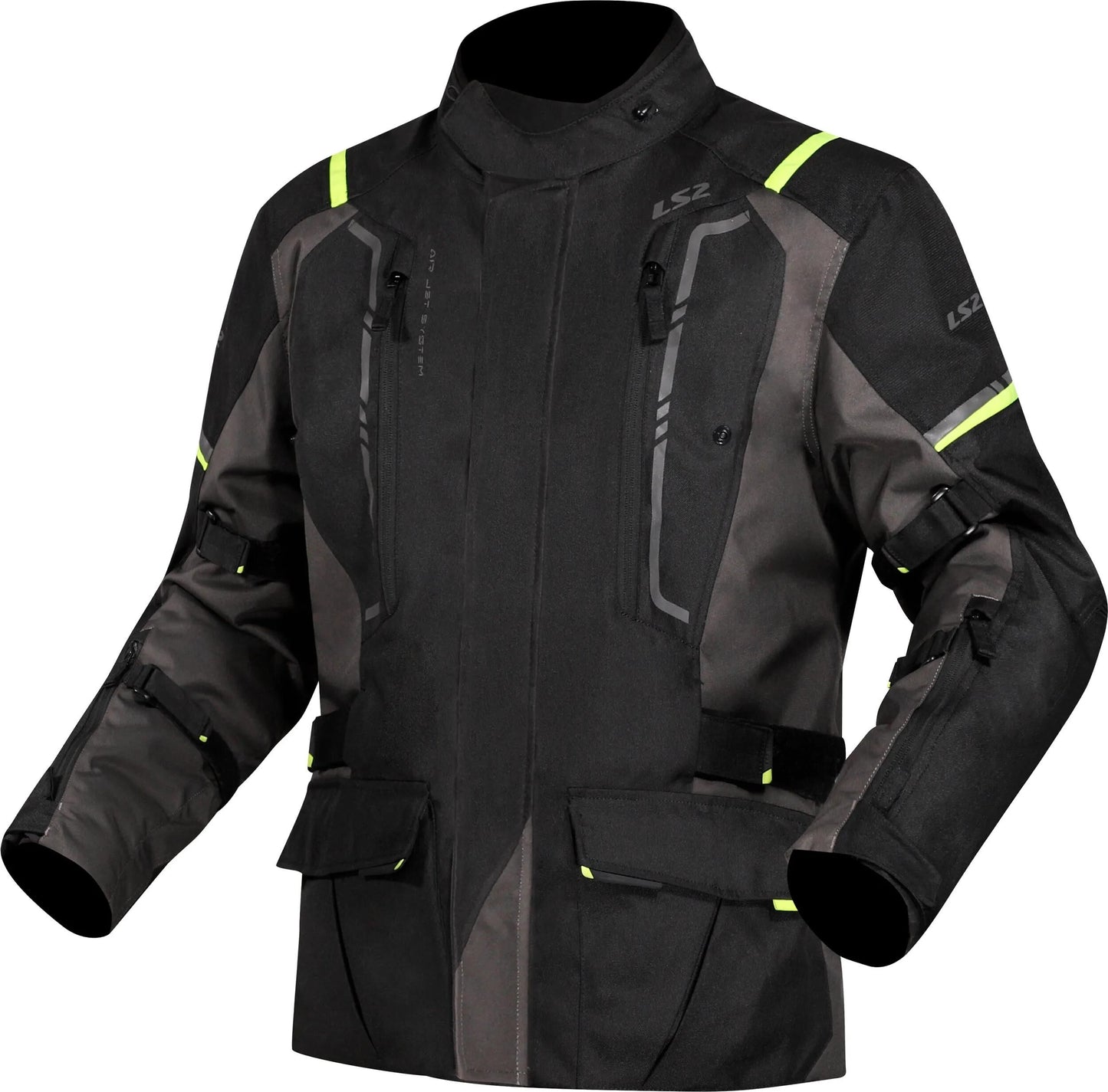 Ls2 jacke narvik jacket narvik men black grey neon yellow l