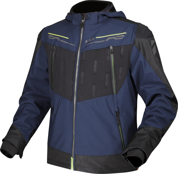 Ls2 zirconium jas jacket zirconium herr blue black neon yellow l