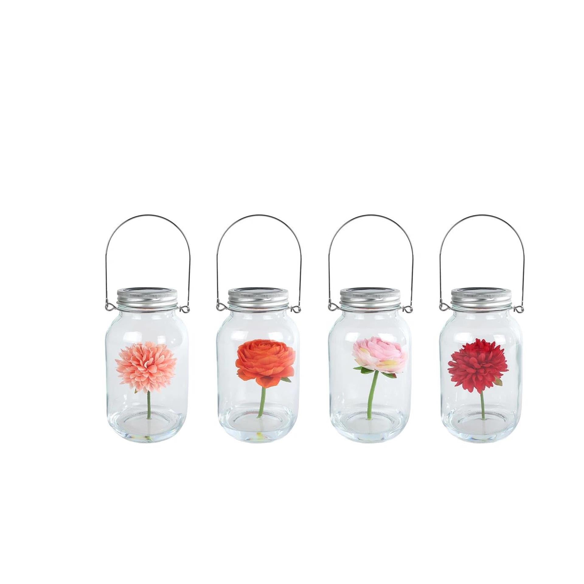 Led-verlichting flowers glas 10x10x18cm