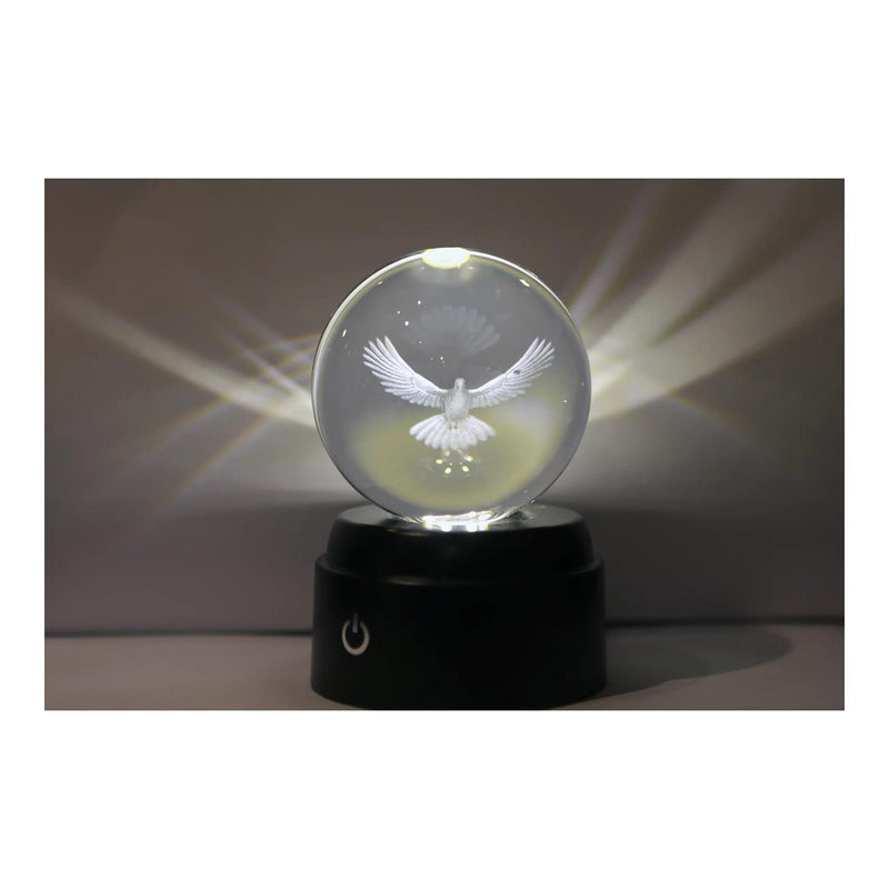 Led peace bird bol glas draaiend