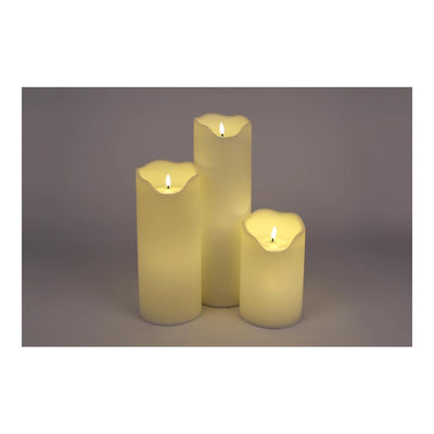 Kaarsenset led l s3 creme kunststof 12,5x12,5x20 30 40cm