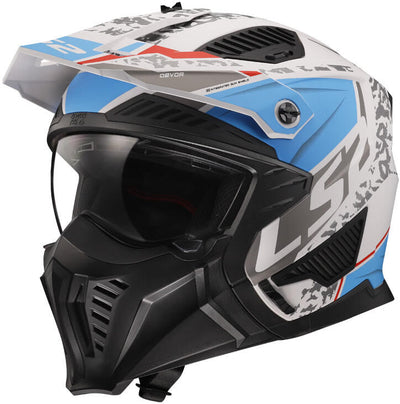 Ls2 modulaire helm of606 drifter devor helmet of606 drtifer devor l white blue matt