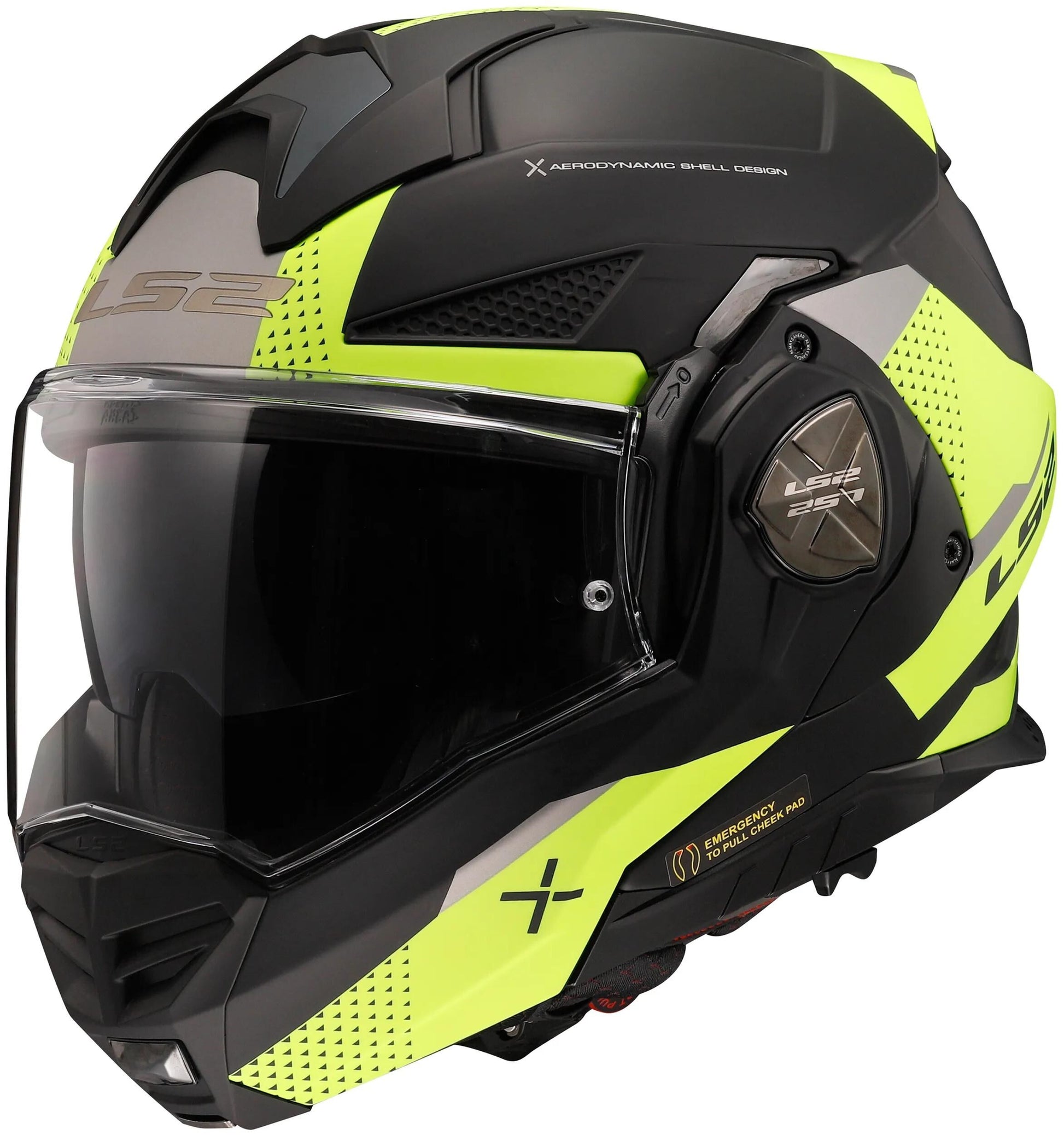 Ls2 klapphelm ff901 advant x oblivion helmet advant x obliv bw neon yellow matt gr. l