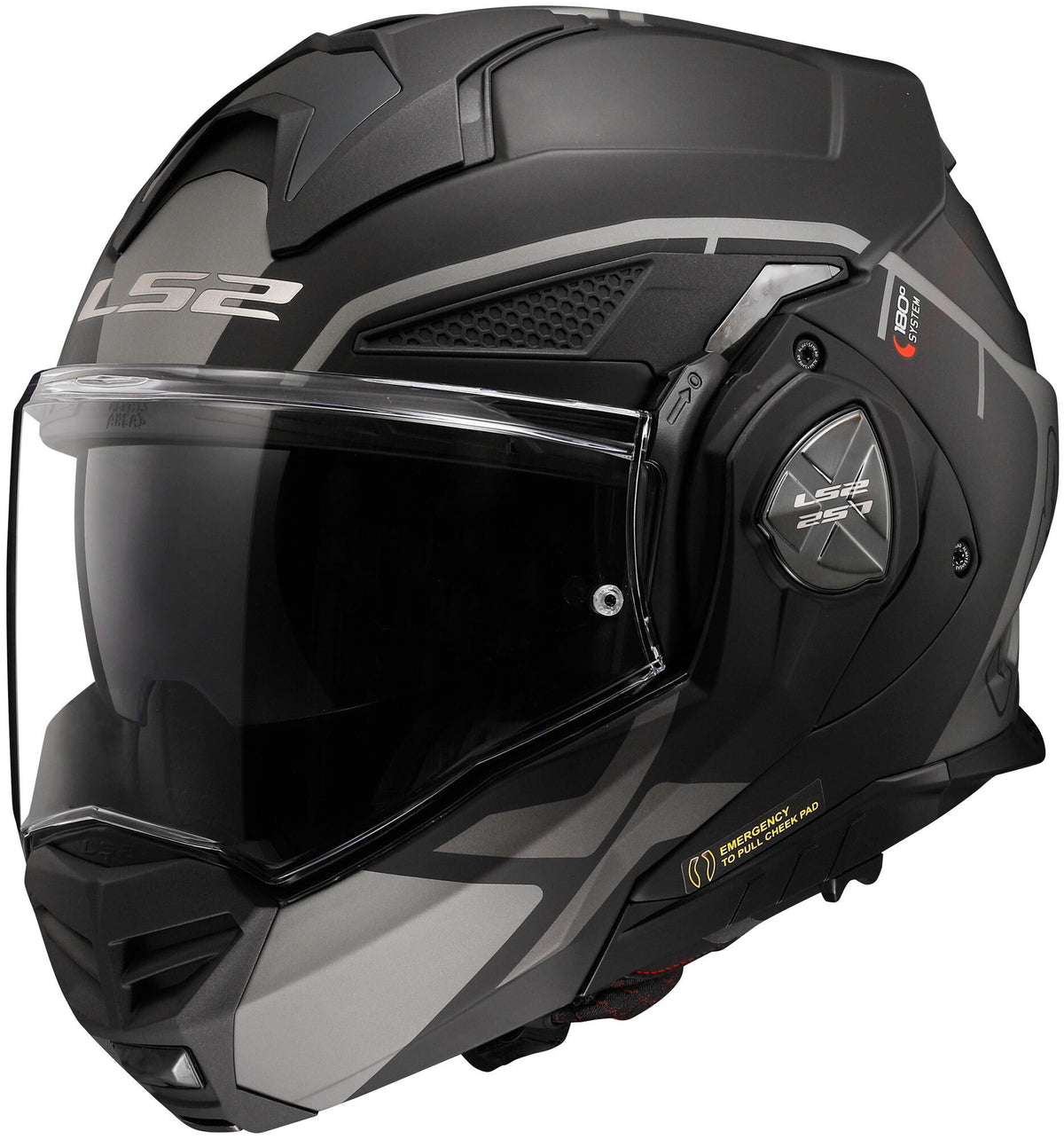 Ls2 opklaphelm ff901 advant x metryk helmet advant x metry bw gr matt size 3xl