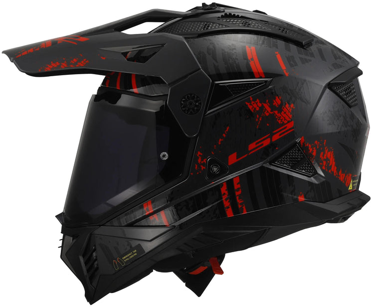 Ls2 endurohelm mx702 pioneer ii crazy helmet mx702 pioneer ii crazy sw rt gr. m