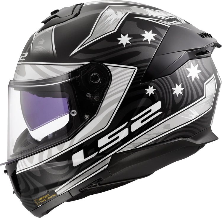 Ls2 integraalhelm ff808 stream ii galdam helmet ff808 stream i galdam black white gr. xx