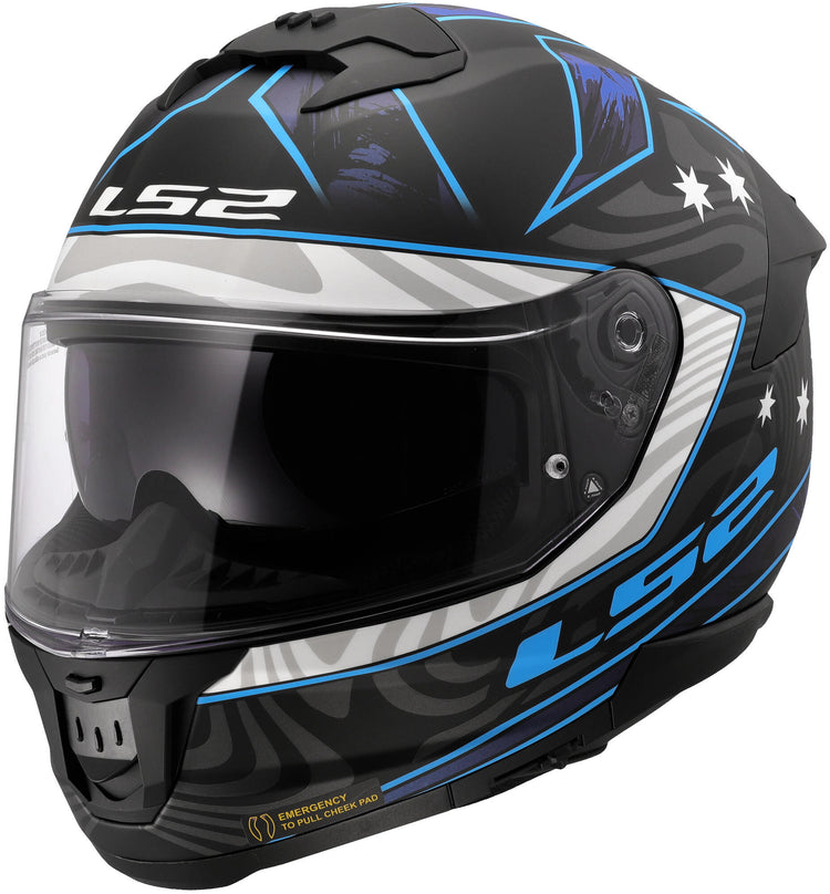 Ls2 integraalhelm ff808 stream ii galdam helmet ff808 stream i galdam black blue gr. s