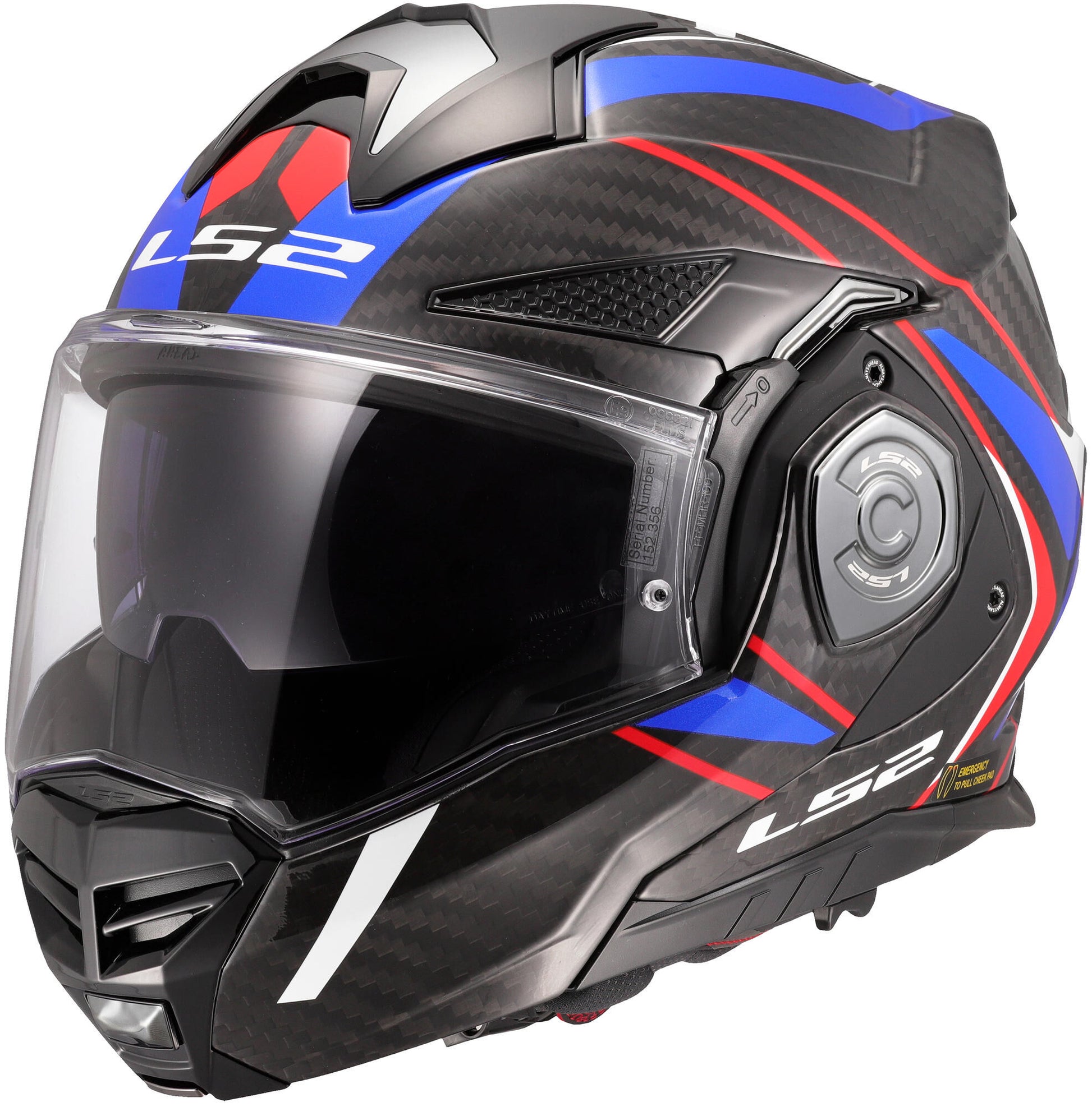 Ls2 opklaphelm ff901 advant x carbon future ii helmet advant x carbo future ii white blue m