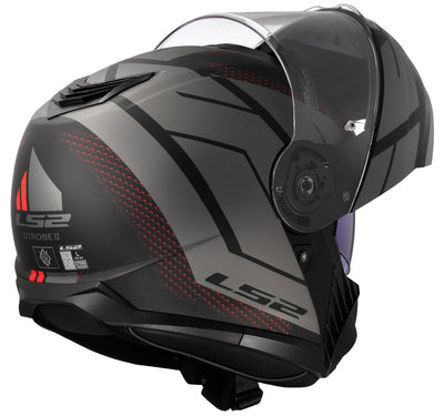 Ls2 klapphelm ff908 strobe ii code helmet strobe ii ff90 code black grey matt m