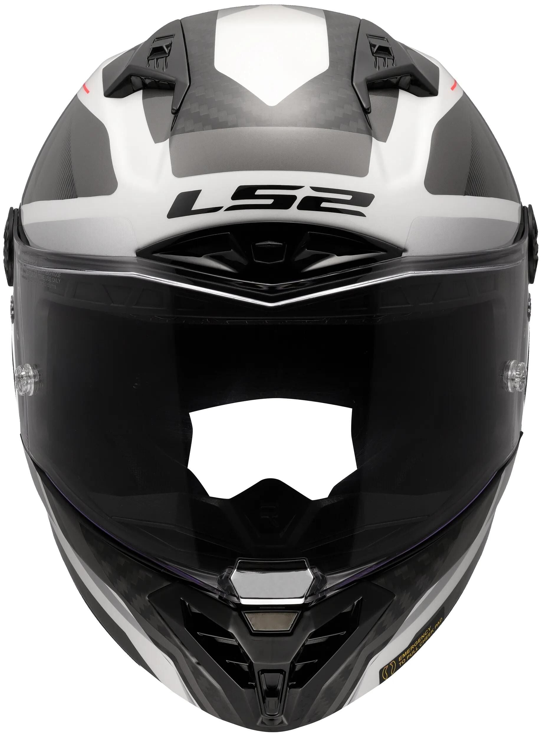 Ls2 integralhelm ff805 thunder carbon gp raute helmet ff805 thunder gp rhombus white grey siz