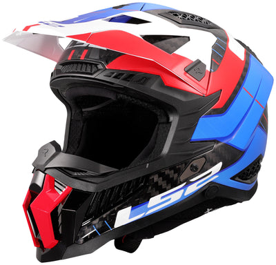 Ls2 crosshelm mx703 x-force galuo helmet x-force galuo white red blue gr. l