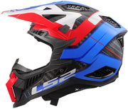 Ls2 crosshelm mx703 x-force galuo , ademend en hypoallergeen. helmet x-force galuo white red blue gr. m - afbeelding 1