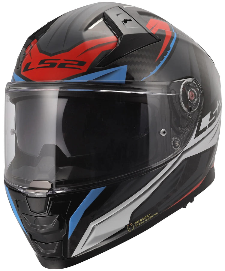 Ls2 integralhelm ff811 vector ii carbon savage ff811 vector ii helme c savage white blue red m