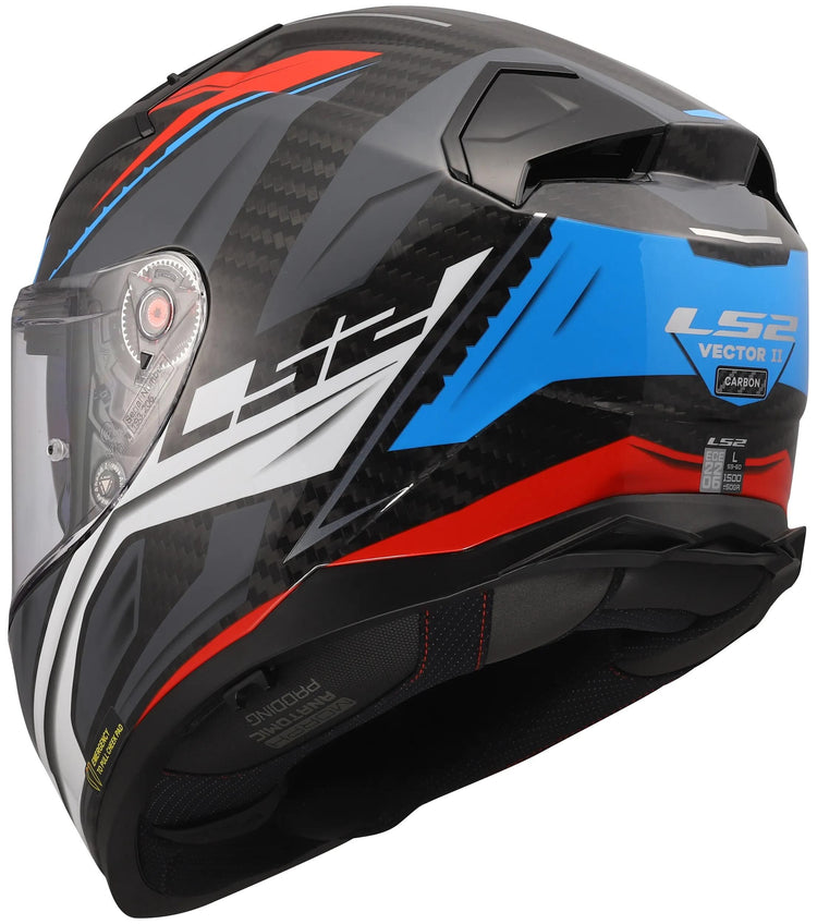 Ls2 integralhelm ff811 vector ii carbon savage ff811 vector ii helme c savage white blue red 3