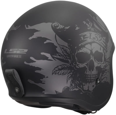 Ls2 jethelm of599 spitfire ii willy helmet of599 spitfire ii willy black grey l