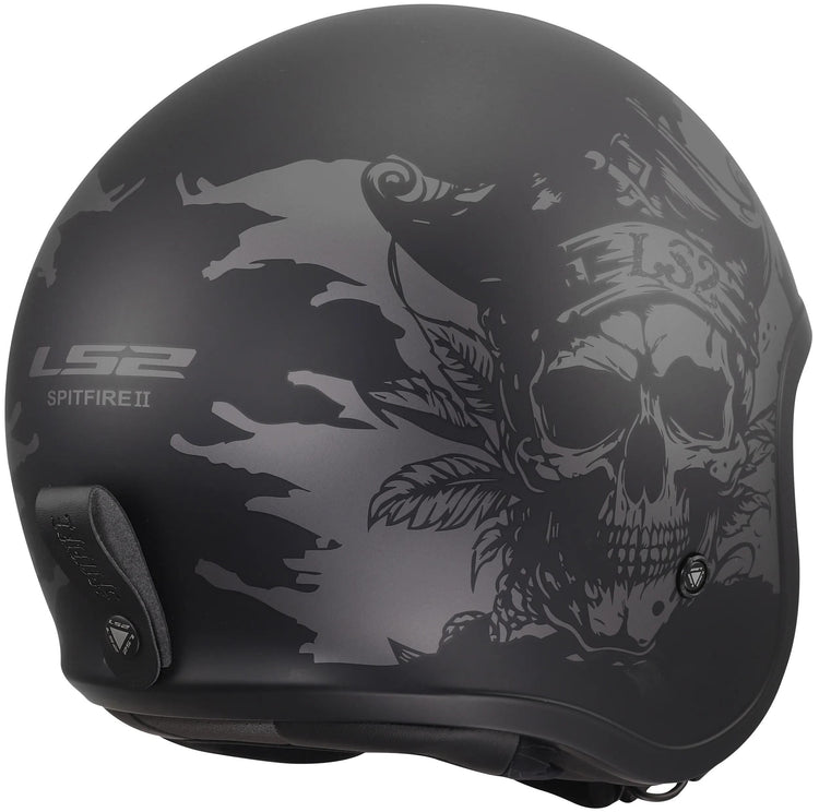 Ls2 jethelm of599 spitfire ii willy helmet of599 spitfire ii willy black grey xl