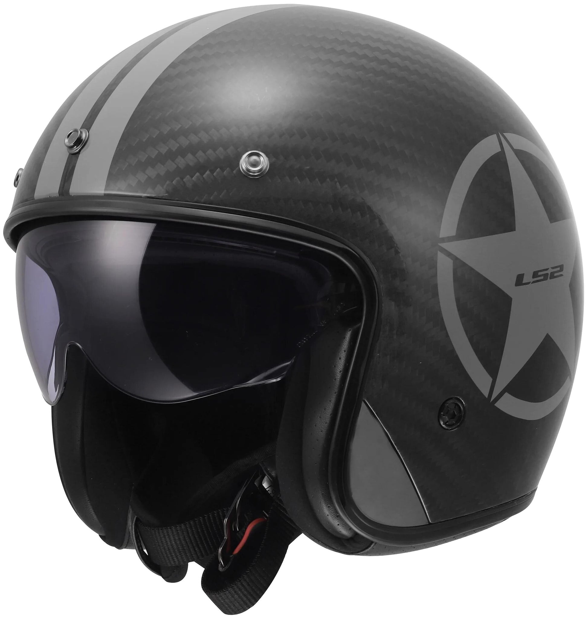 Ls2 jethelm of601 bob ii carbon star helmet of601 bob ii carbon star gray gr. l