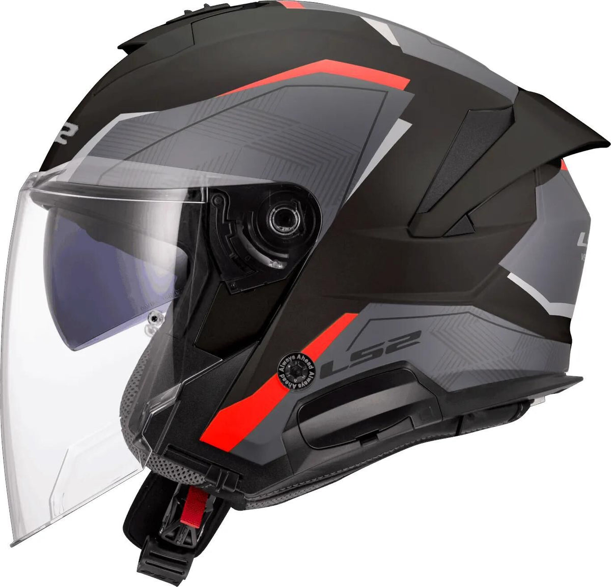 Ls2 jethelm of618 verso ii air helmets of618 verso i air black red gr. xl