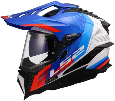 Ls2 endurohelm mx701 explorer hexa helmet mx701 explorer hexa white blue red xl