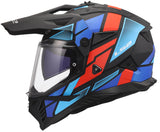 Ls2 endurohelm mx702 pioneer ii block helmet mx702 pioneer block matt black red blue - afbeelding 2