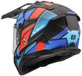Ls2 endurohelm mx702 pioneer ii block helmet mx702 pioneer block matt black red blue - afbeelding 1
