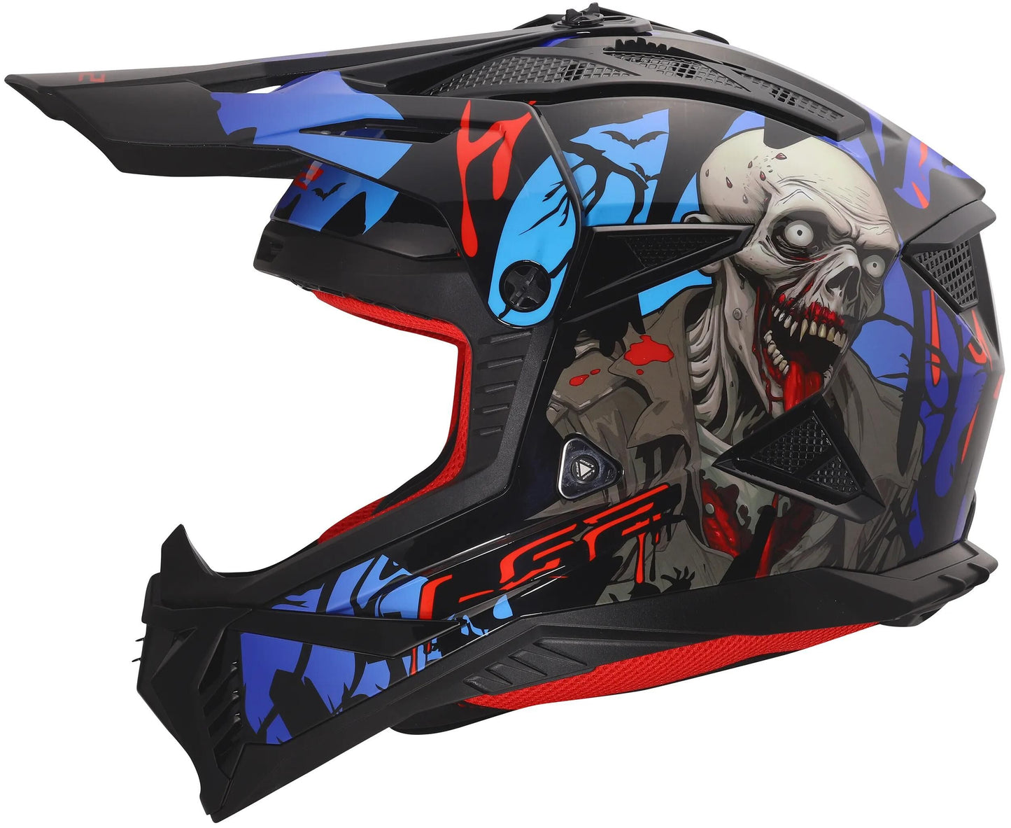 Ls2 crosshelm mx708 fast ii zombie helmet mx708 fast ii zombie black red blue gr.