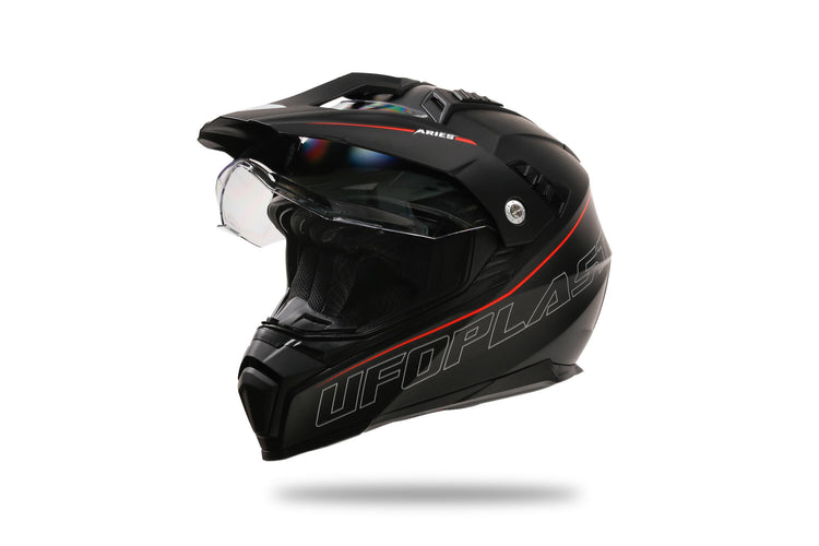 Ufo plast endurohelm aries helmet aries xs black red