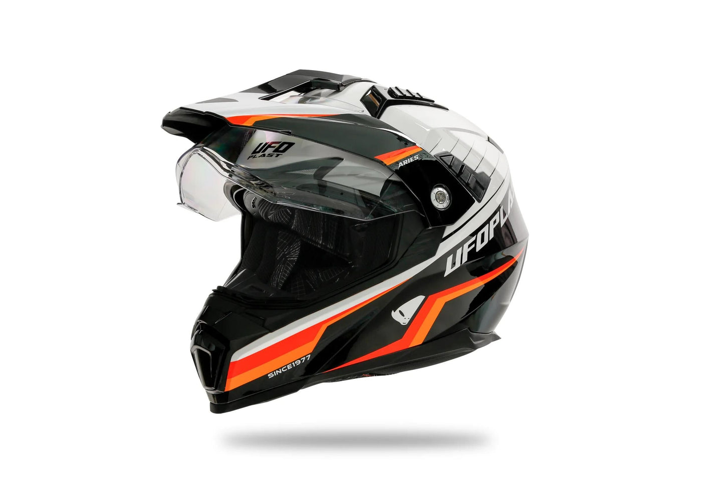 Ufo plast endurohelm aries helmet aries s white black