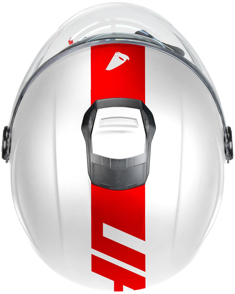 Ufo plast jethelm nixie helmet ufo nixie jet white red gr. l