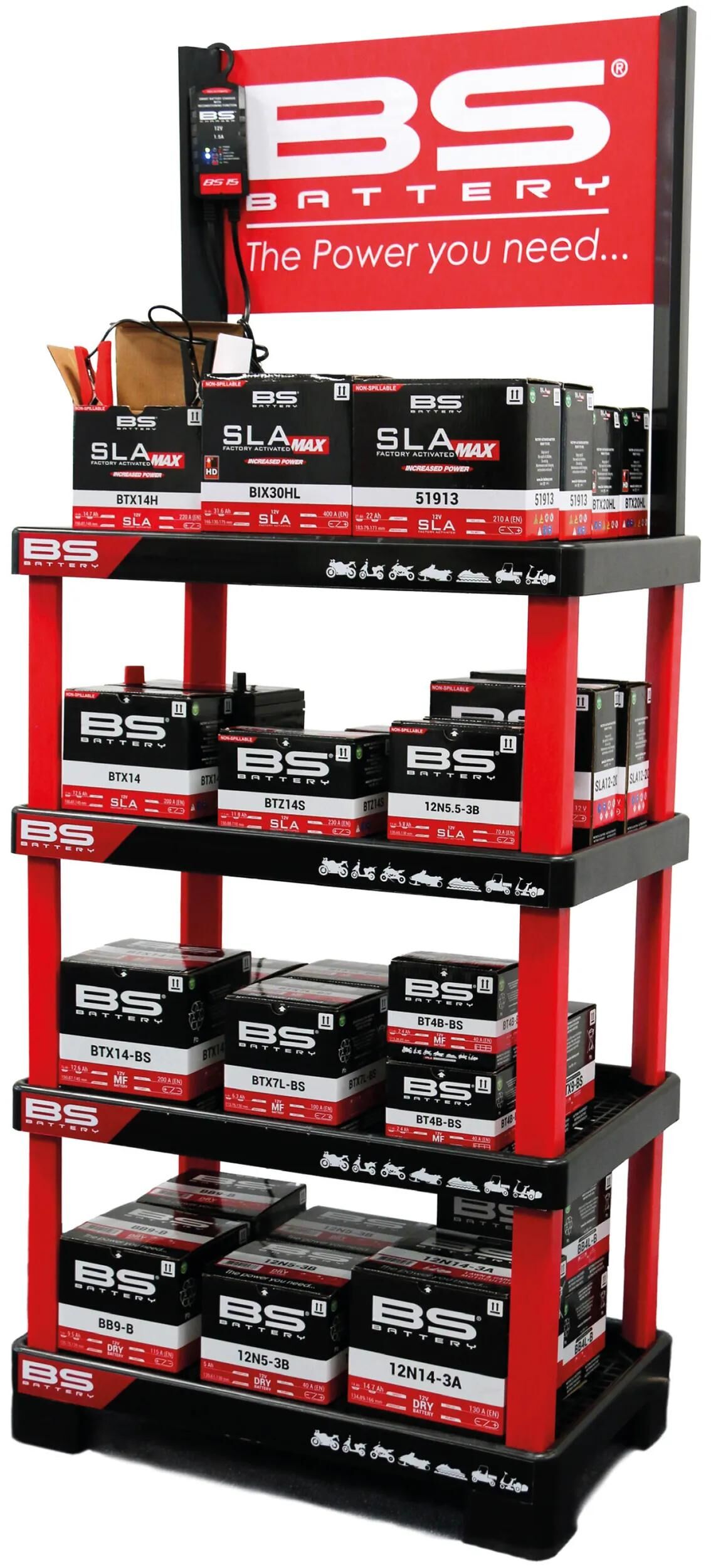 Bs-battery verkoopdisplay sales shelf