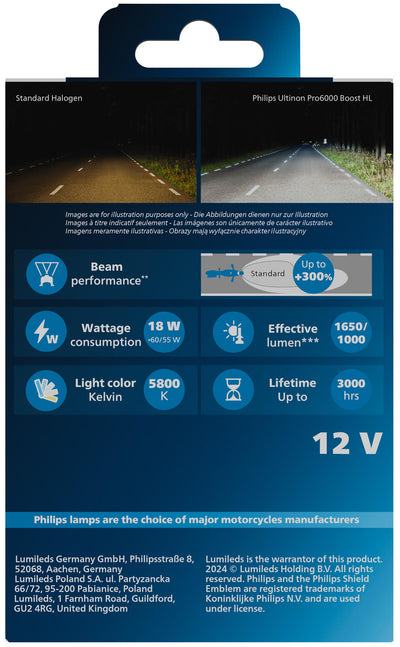 Philips led koplamp ultinon pro6000 boost h4 untinon pro 6000 led booster