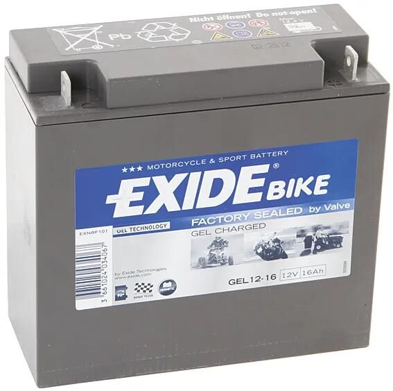 Exide batterij g12-16 battery g12-16 gel din 51616