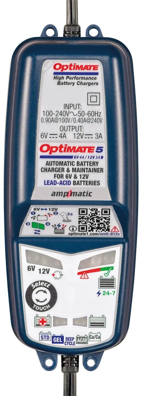 Tecmate acculader optimate 5 select optimate 5 charger voltmatic 6v 12v