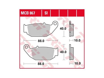 Trw remblokken mcb 867 brake pads sinter mcb 867 si