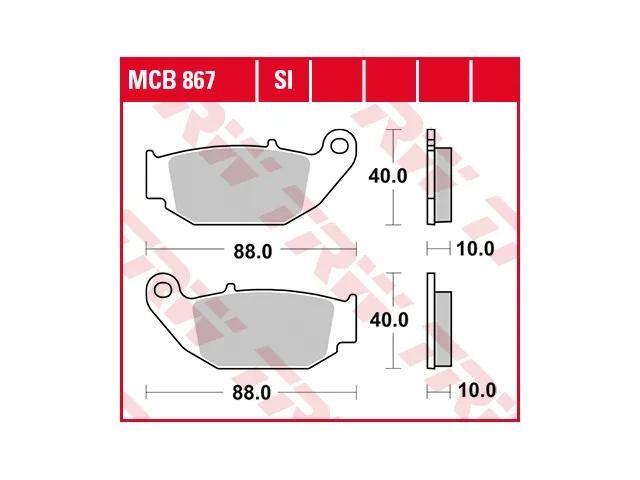 Trw remblokken mcb 867 brake pads organ. mcb 867