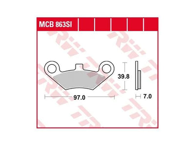 Trw remblokken mcb 863 brake pads sinter mcb 863 si