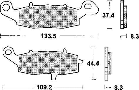 Trw remblokken mcb 682 brake pads sinter mcb 682 sv
