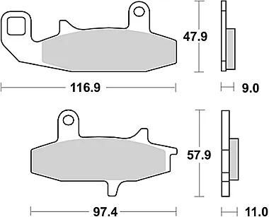 Trw remblokken mcb 597 brake pads organ. mcb 597