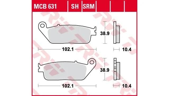 Trw remblokken mcb 631 brake pads sinter mcb 631 srm