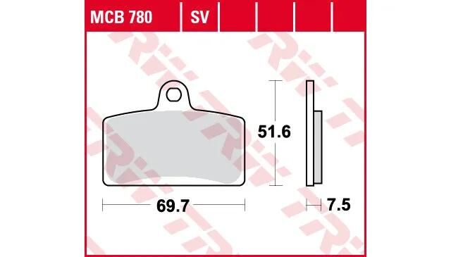 Trw remblokken mcb 780 brake pads organ. mcb 780
