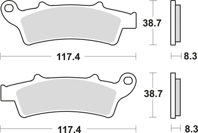 Trw remblokken mcb 726 brake pads organ. mcb 726