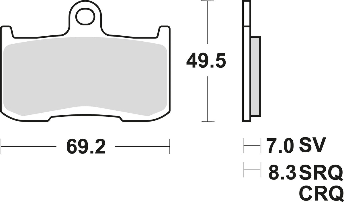 Trw remblokken mcb 737 brake pads organ. mcb 737