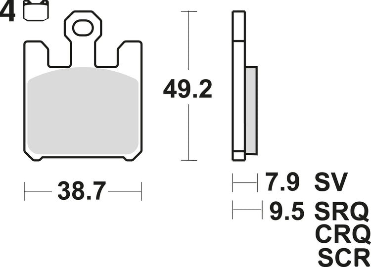 Trw remblokken mcb 742 brake pads sinter mcb 742 sv