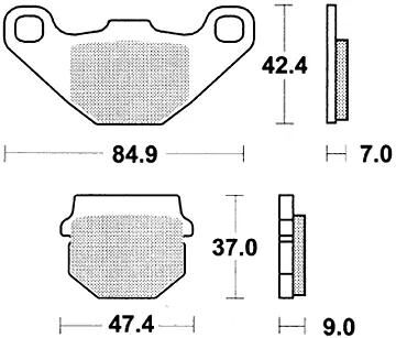 Trw remblokken mcb 519 brake pads organ. mcb 519