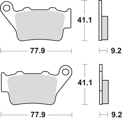 Trw remblokken mcb 672 brake pads sinter mcb 672 si