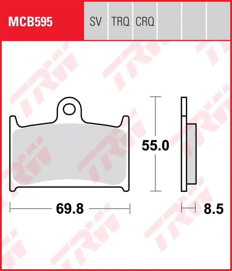 Trw remblokken mcb 595 brake pads sinter mcb 595 sv